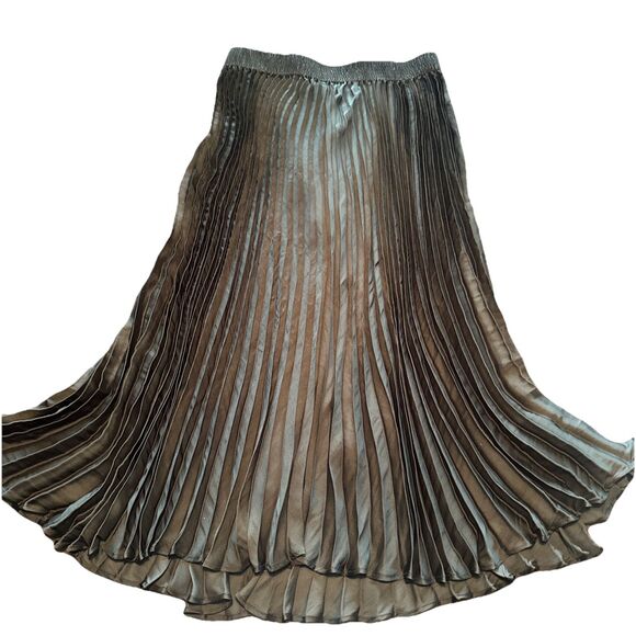 Banana Republica Sz Medium Black Midi Pleated Fairy Goth Dark Grunge Punk Skirt - Picture 1 of 7